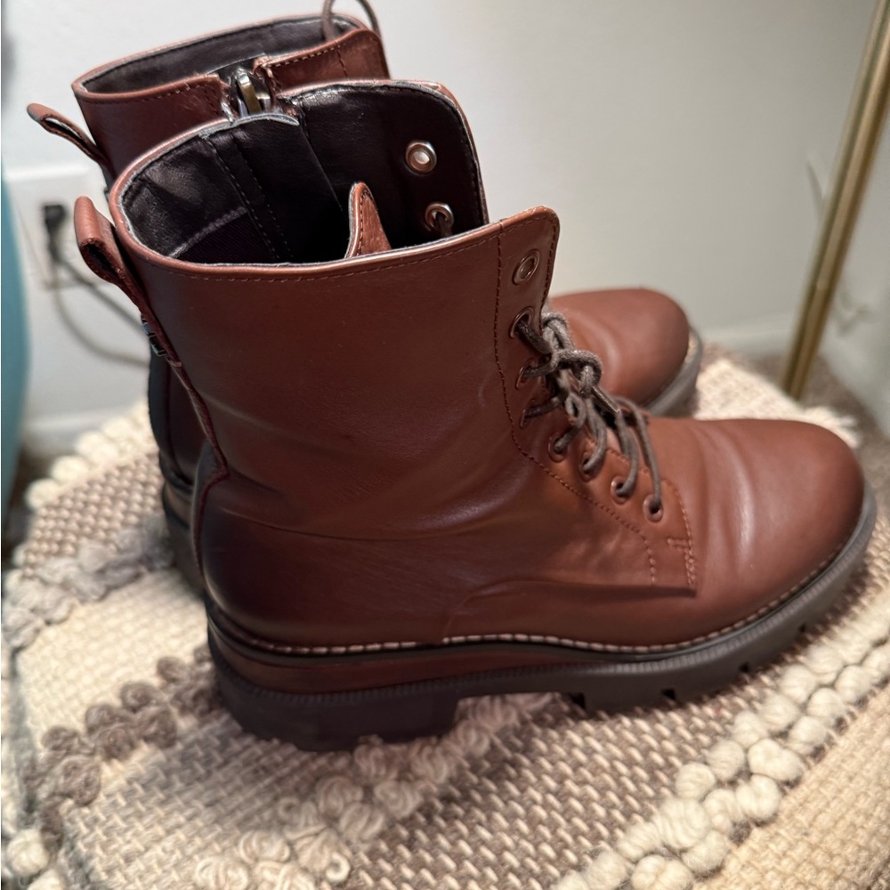 Sam Edelman Brown Leather Combat Boots